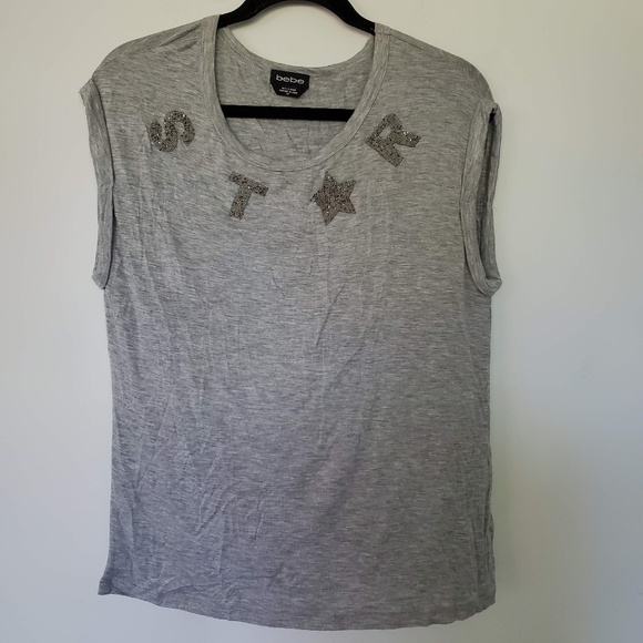 bebe Tops - 2/$20 bebe star t shirt beaded rhinestones cute
